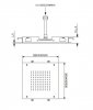 Trend Armatura Deszczownica sufitowa kwadratowa 50cm V11Q/50